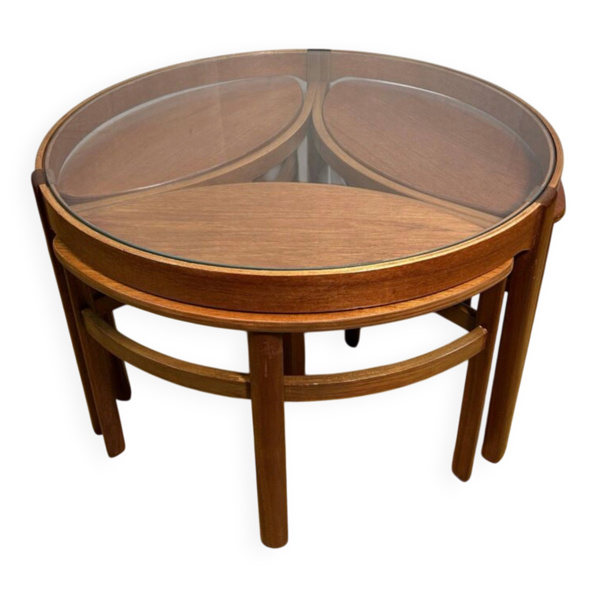 Mid century retro vintage teak trinity coffee table by nathan 1960.