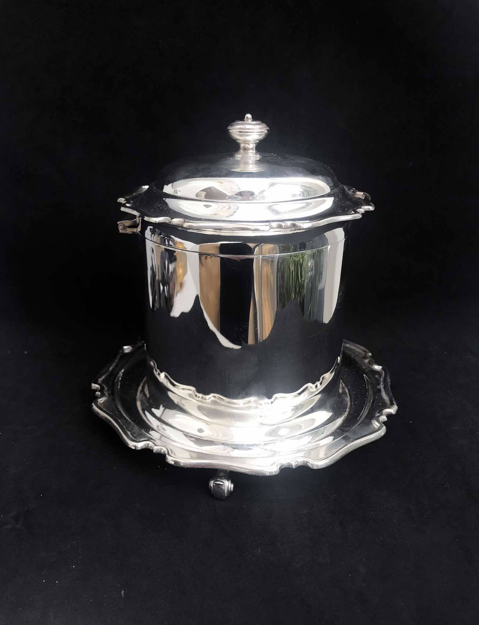 Victorian silver-plated biscuit tin