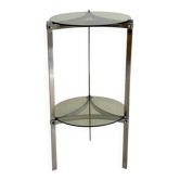 Chrome and glass side table vintage 1970s