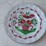 Decorative hand-painted ceramic plate 50s-60s
