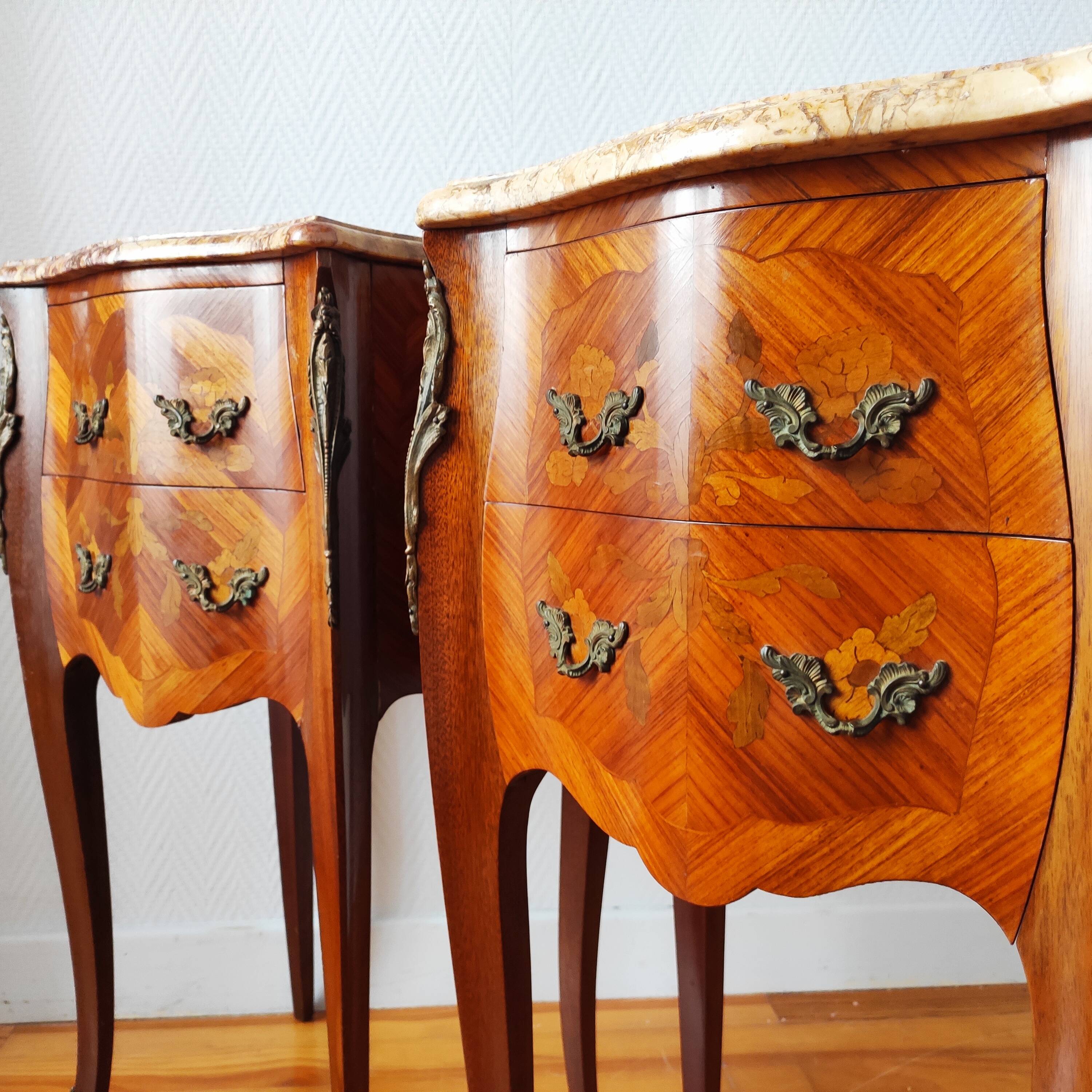 Pair of Louis XV style bedside tables
