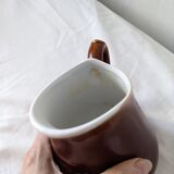 4 pieces mismatched set in brown earthenware 40s 50s vintage
