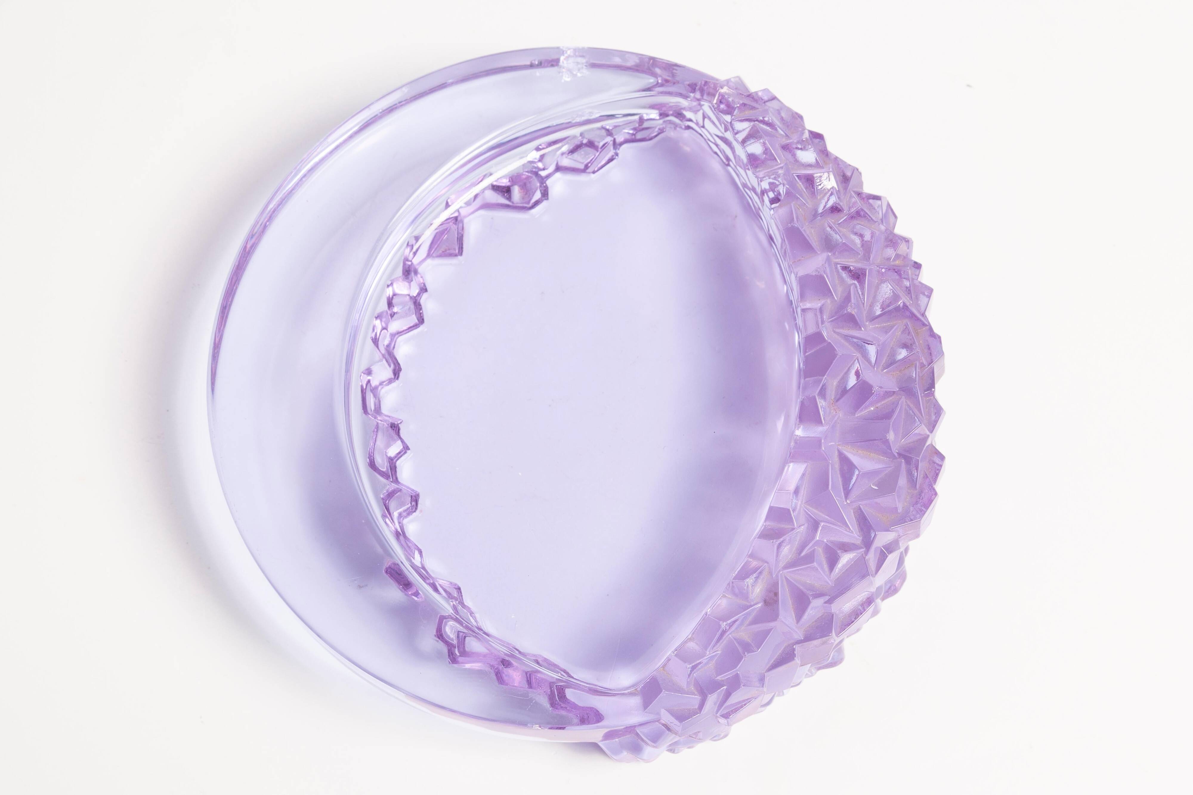 Mid-Century Light Purple Glass Ashtray Bowl, Italy, 1970s