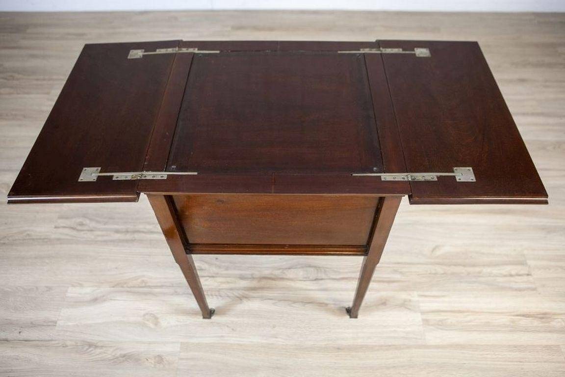 English Mahogany Side Table with Hidden Tray, 1880