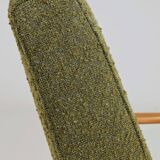Vintage wild green bouclé armchair design by H.Lis