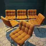 Suite de 6 fauteuils storm d'Yves Christin, airborne 1970