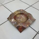 Asymmetrical square ceramic empty pocket bowl