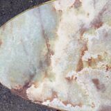 Vintage brass coffee table and oval alabaster top.