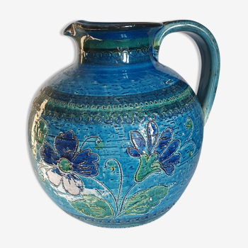 Vase pichet bleu années 60 aldo londi italie