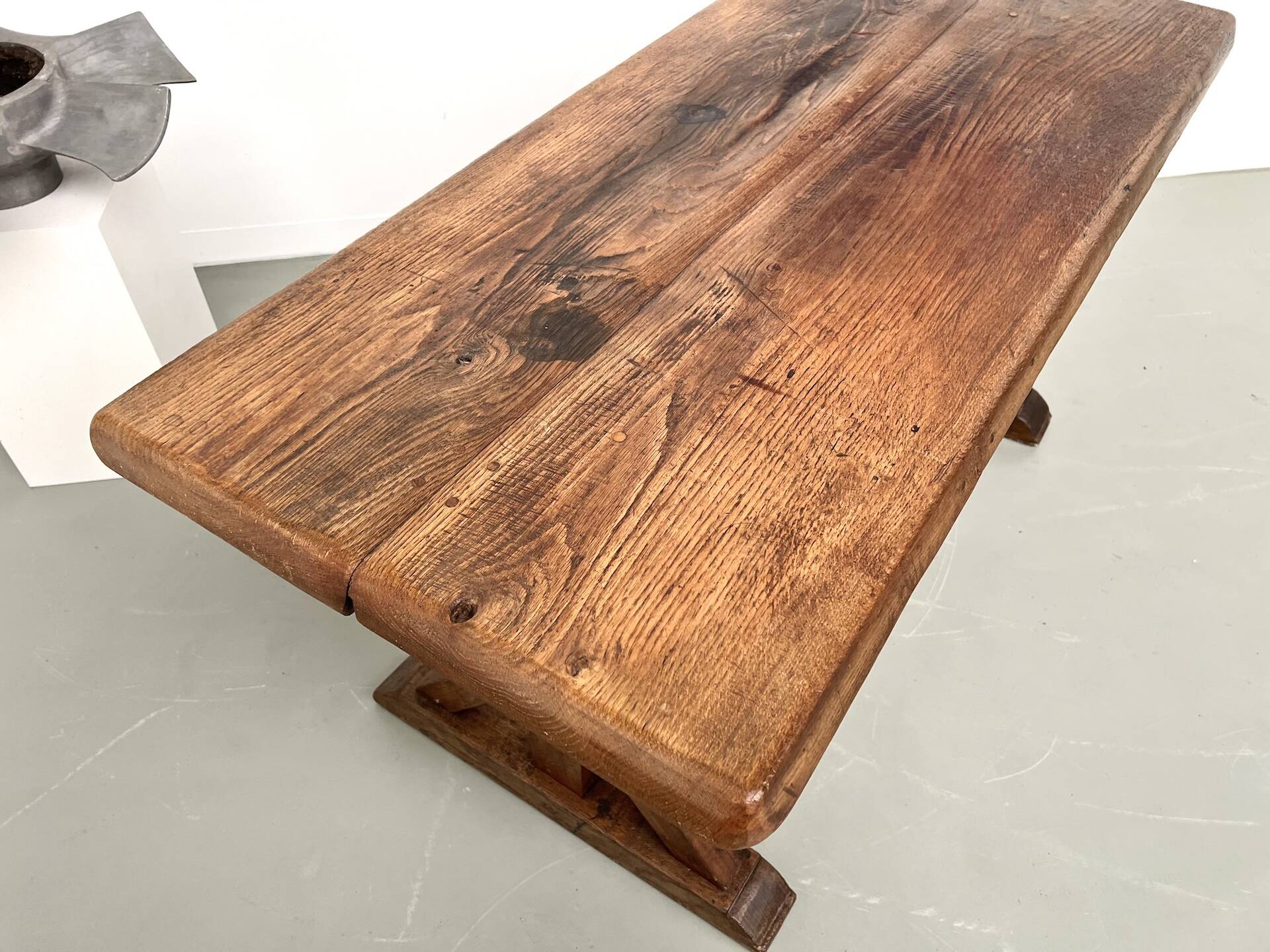 19th century brutalist oak table