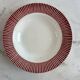 Assiette creuse Digoin Sarreguemines - modèle 9592 rayures rouge borde