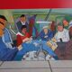 Painting The Card Players Canvas signed Nady Bachès year 60/70