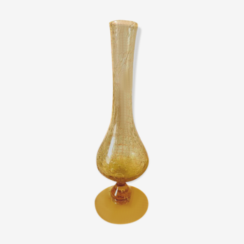 Riom amber glass soliflore vase