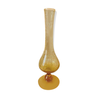 Riom amber glass soliflore vase