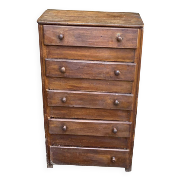 Commode art déco 1960 en bois foncé