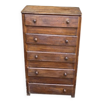 Commode art déco 1960 en bois foncé