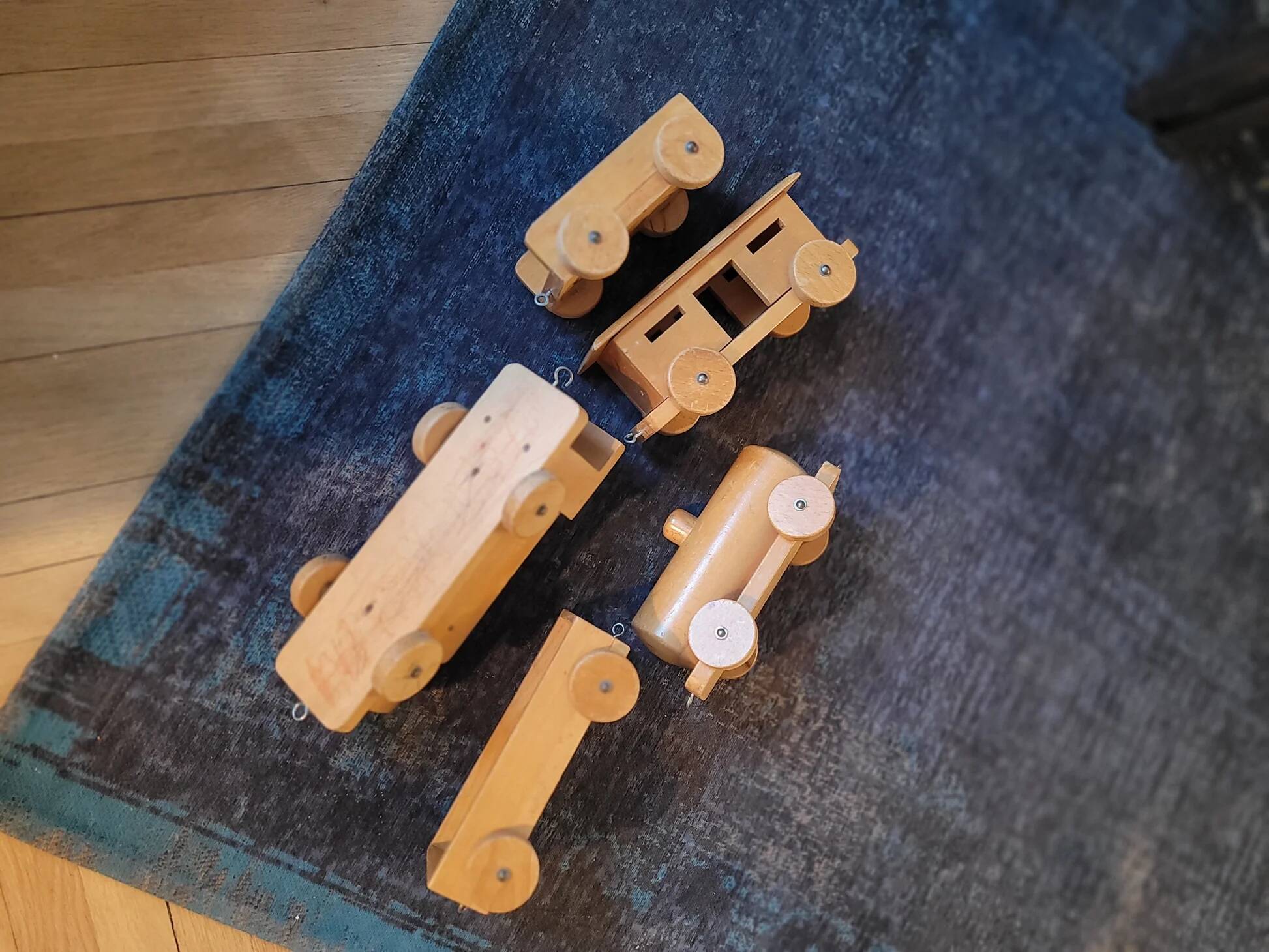 Old wooden train - beech toy