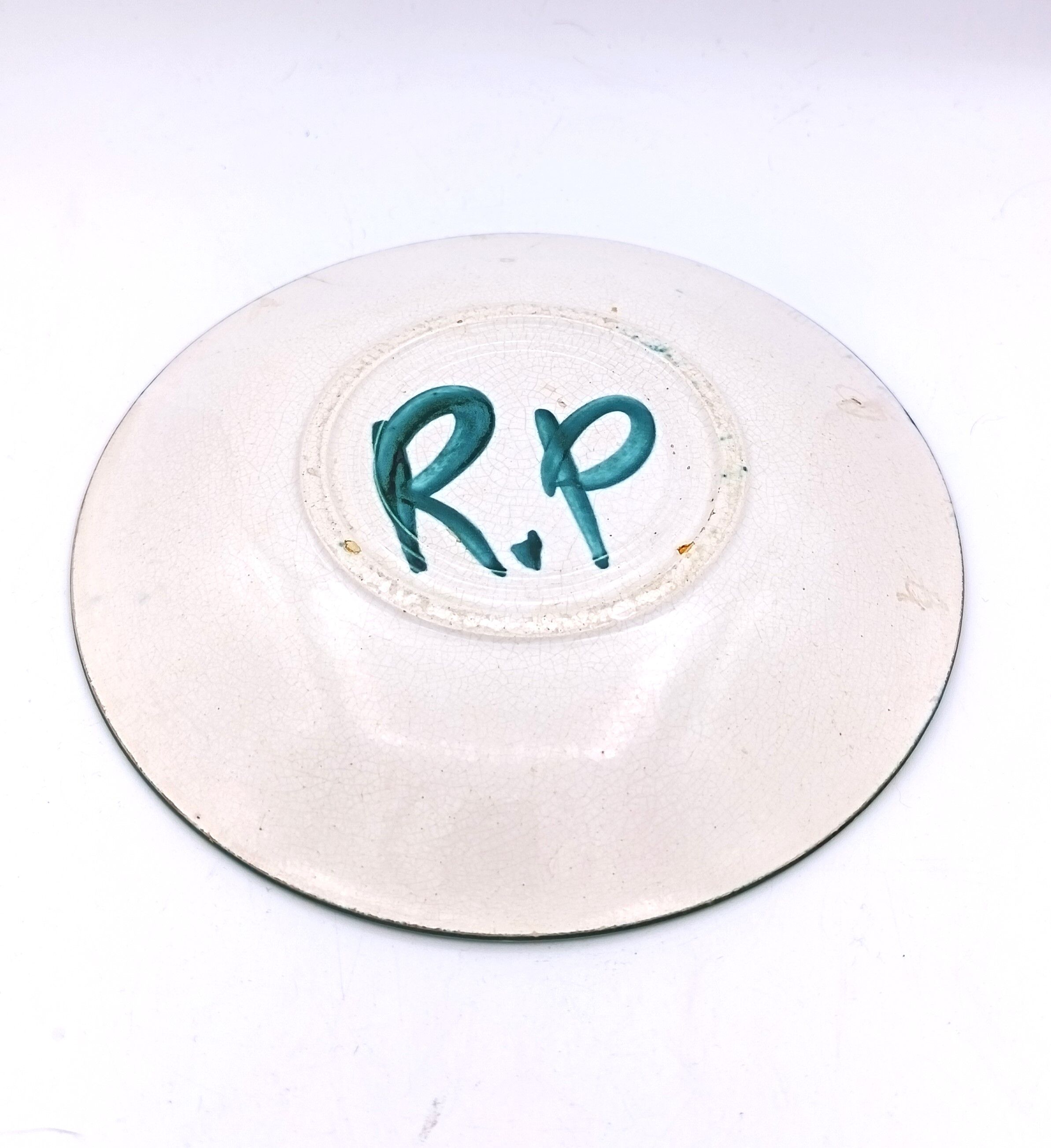Decorative ceramic plate signed Picault, Vallauris