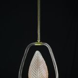 Elgant Pink Art Decò Barovier e Toso Pendant Light Murano Glass, 1940s