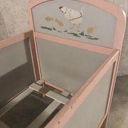 50s painted wood child bed