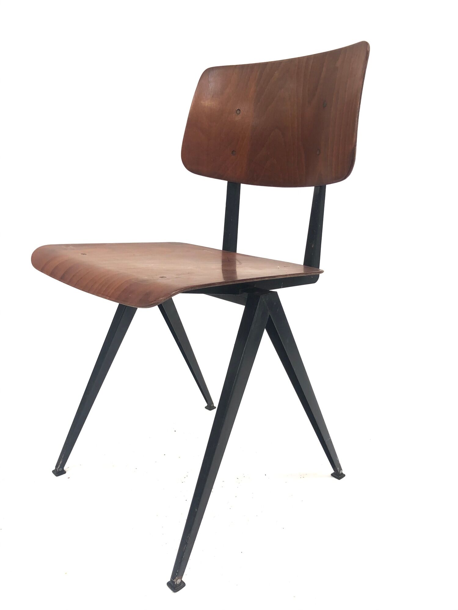 Lot of 4 vintage school chairs Galvanitas S16 Netherlands