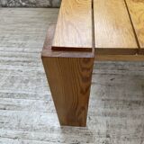 Square pine coffee table from the 70s revival