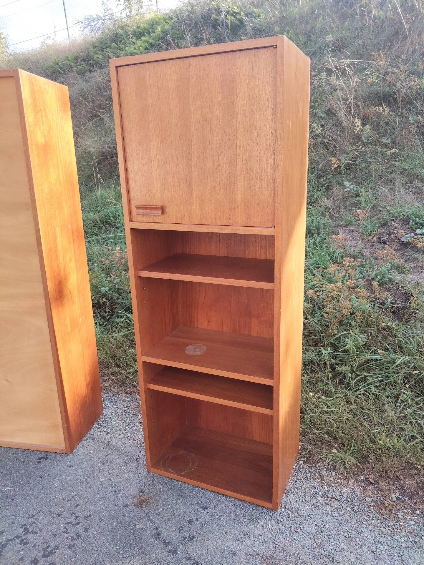 Pair of vintage column bookshelves from the 60s-70s Scandinavian style.
