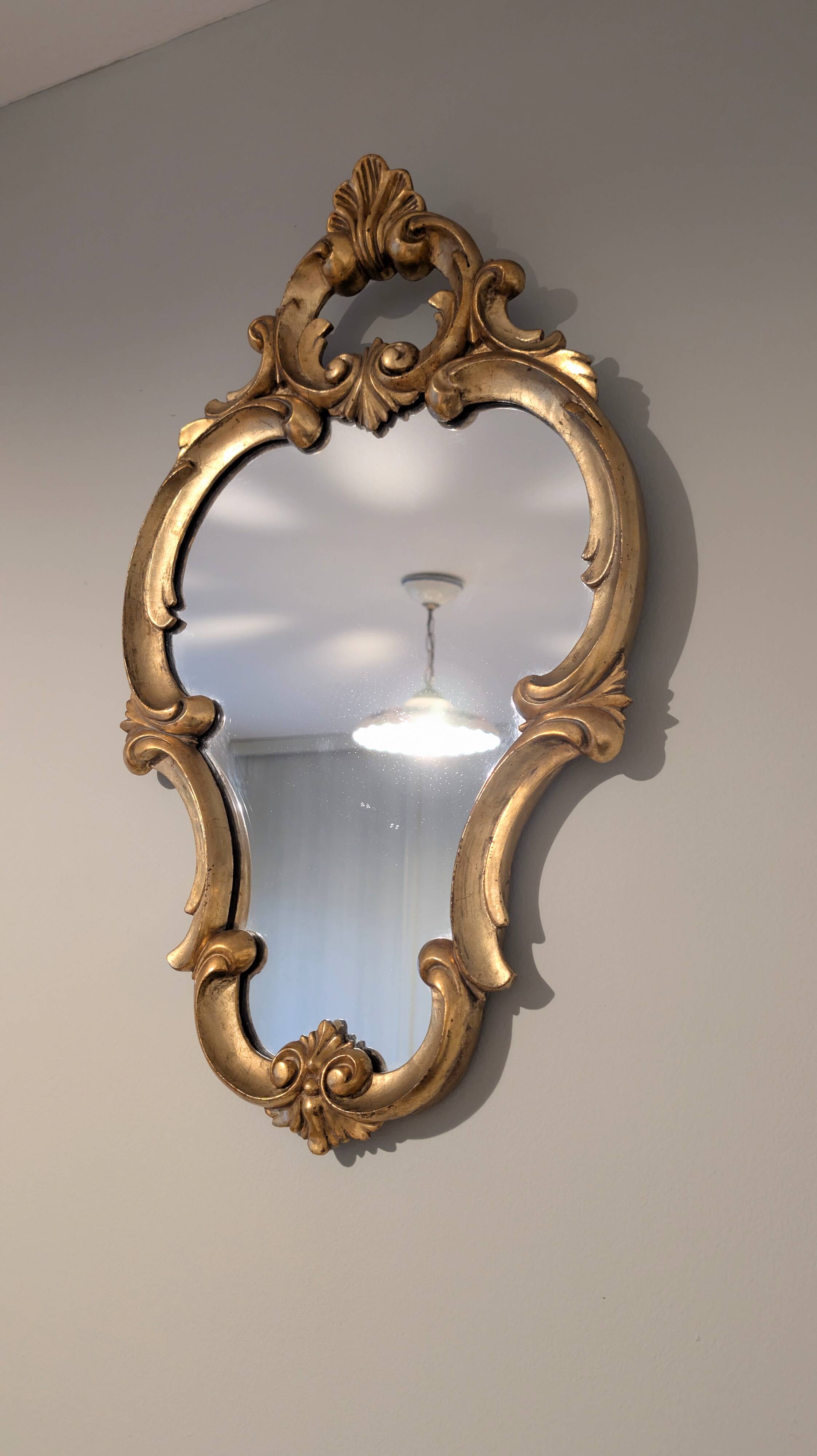 Antique gold baroque mirror 60 x 48cm