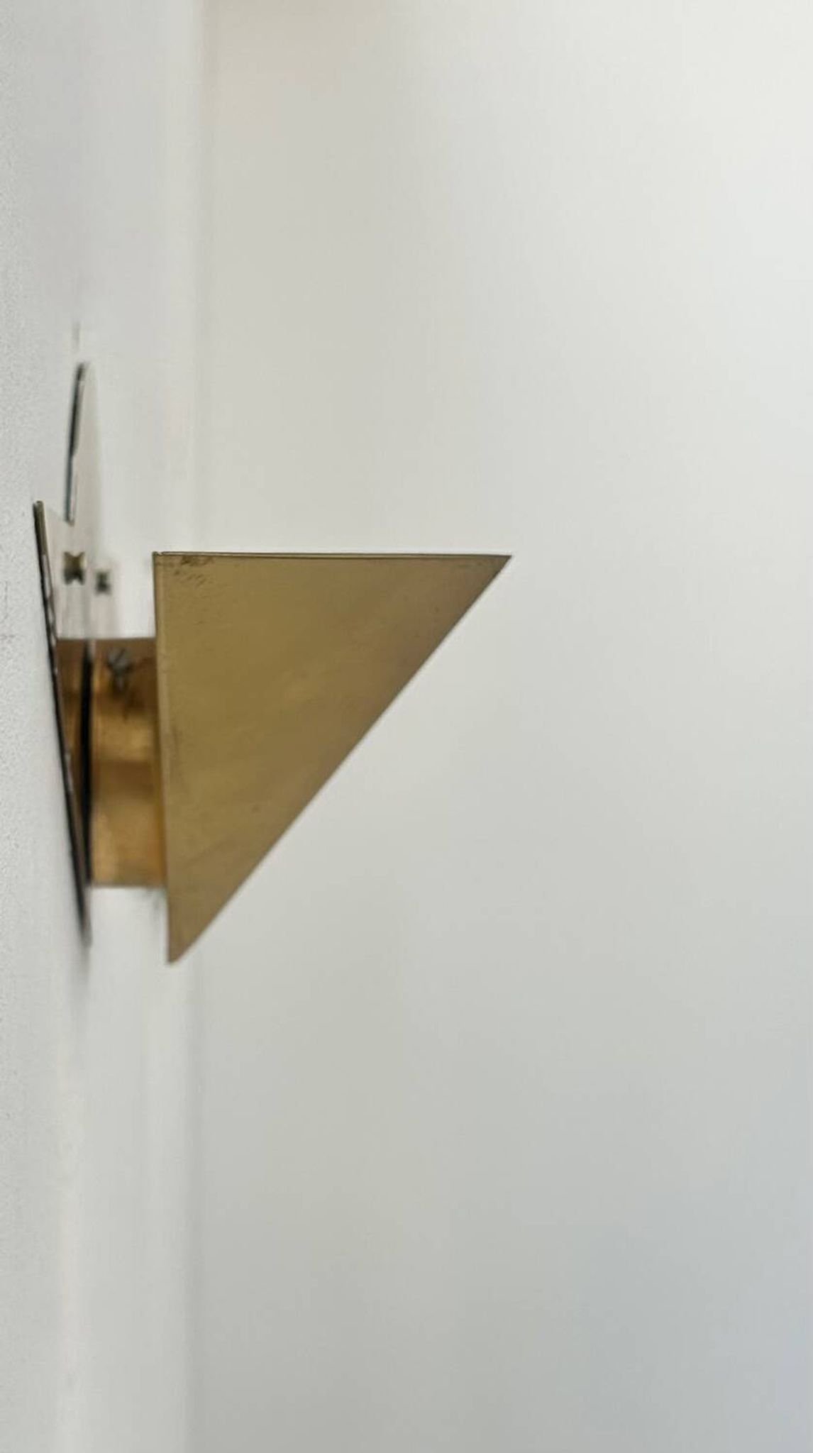 Pair of vintage geometric sconces, brass, France 1970