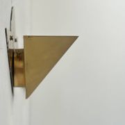 Pair of vintage geometric sconces, brass, France 1970