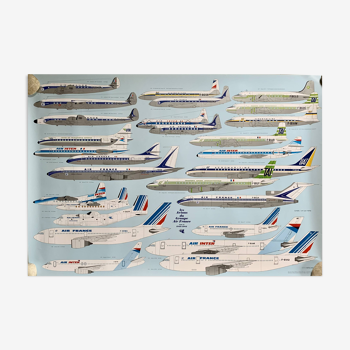 Original vintage Air France Airplane poster Philippe Mitschké Volume II