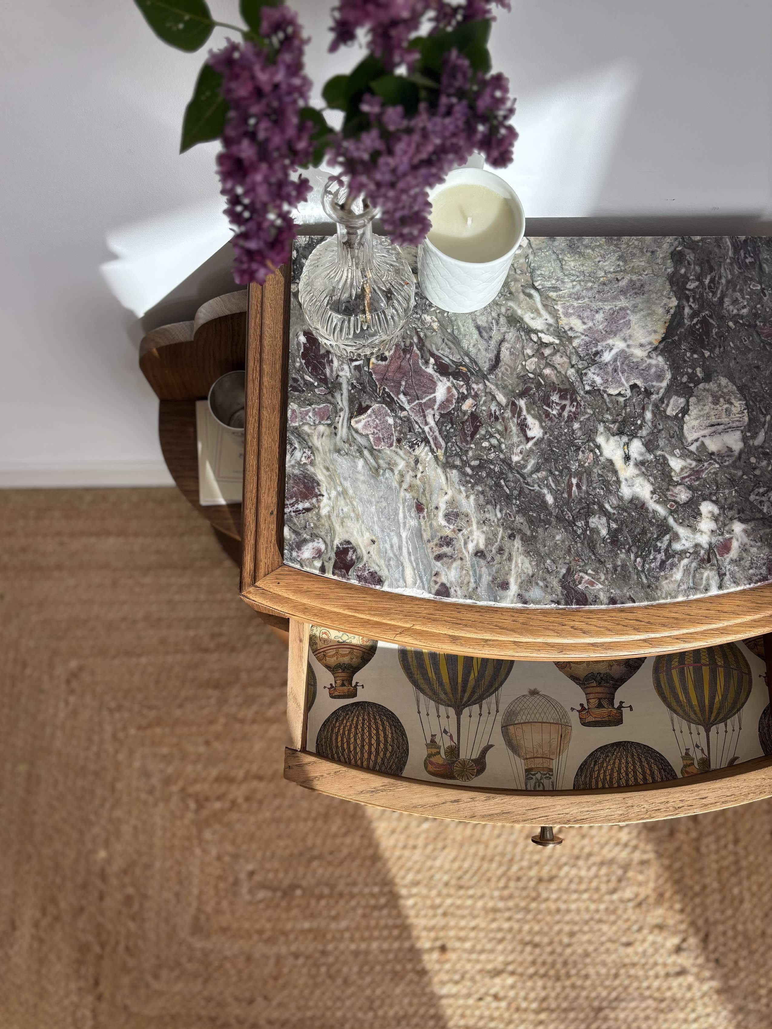 Restored Art Deco bedside table or accent furniture