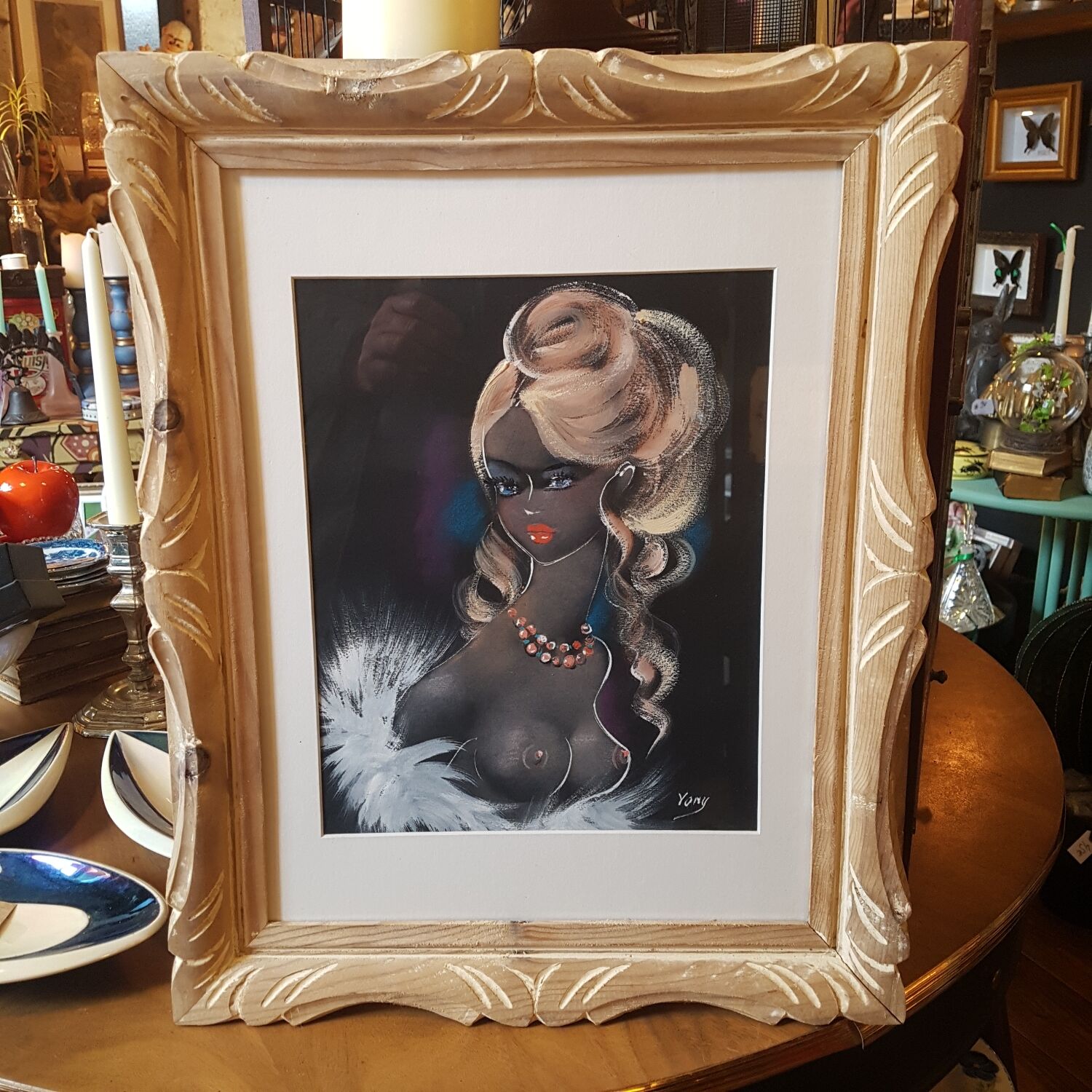 Young woman painting