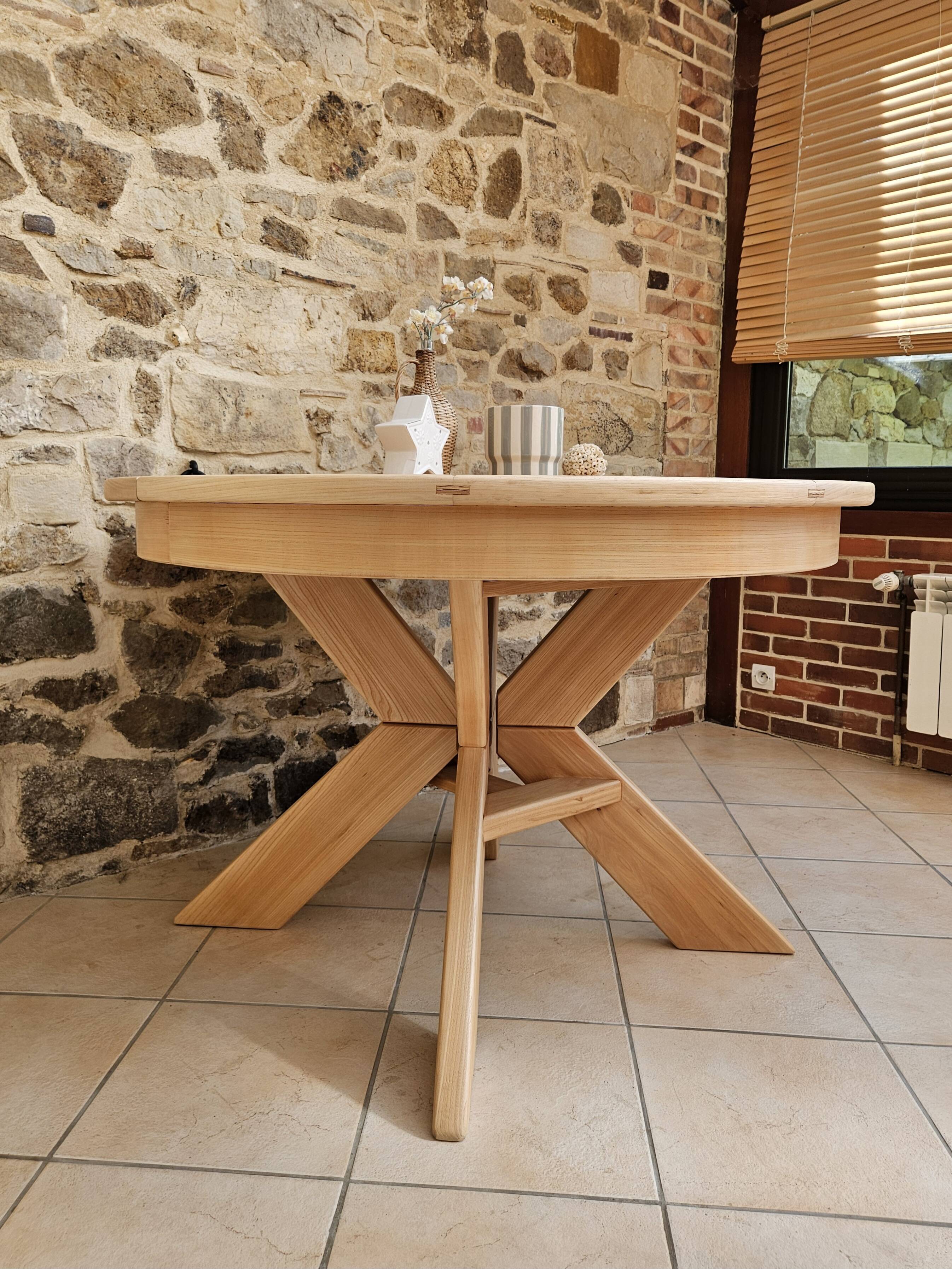 Table ronde orme style Pierre Chapo