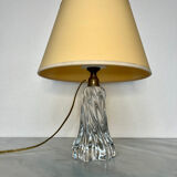 Twisted crystal lamp base signed Baccarat