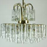 4-tier mid century chandelier with 62 glass tubes 60s
