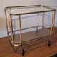 Faux bamboo cocktail trolley bar cart attr. Maison Jansen, France 1950s-60s