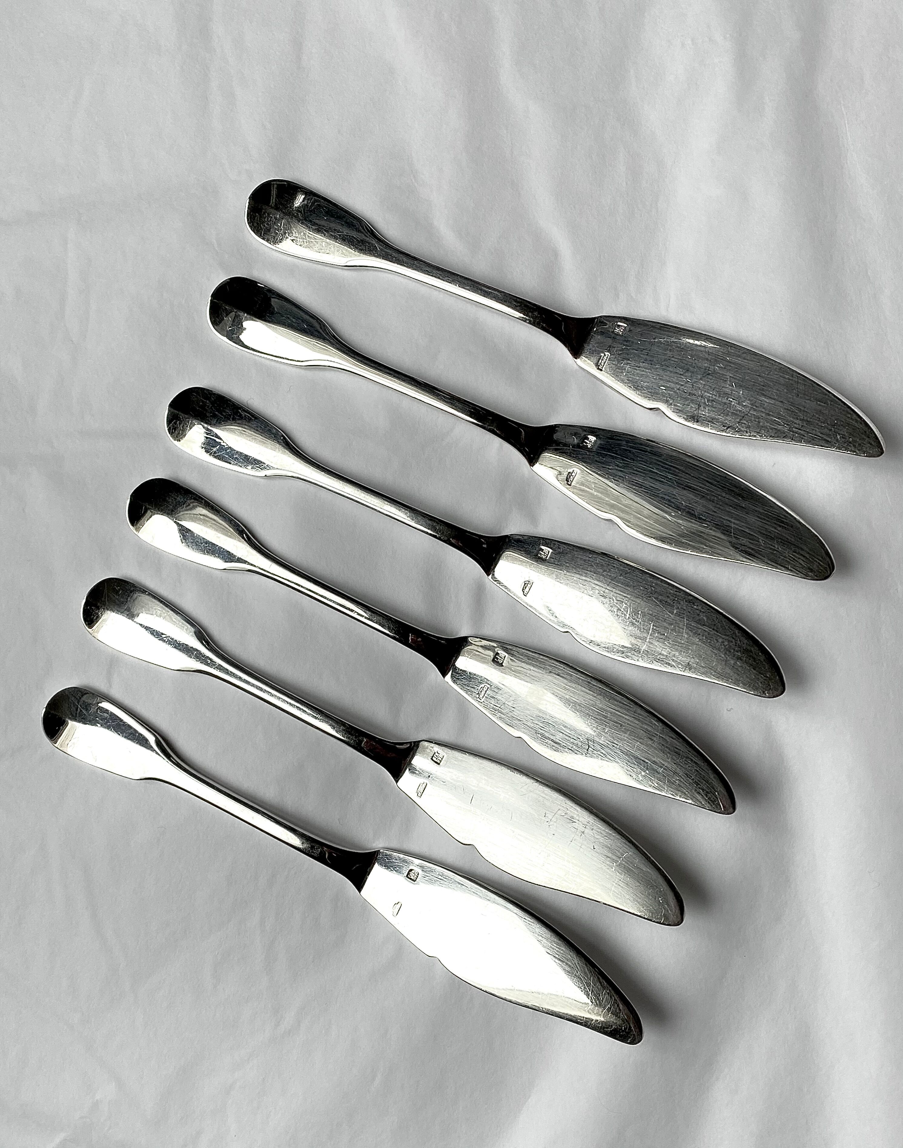Puiforcat Hermes set of 6 fish knives