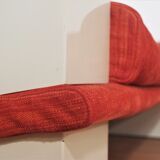 Modular sofa lacquered white and orange fabric