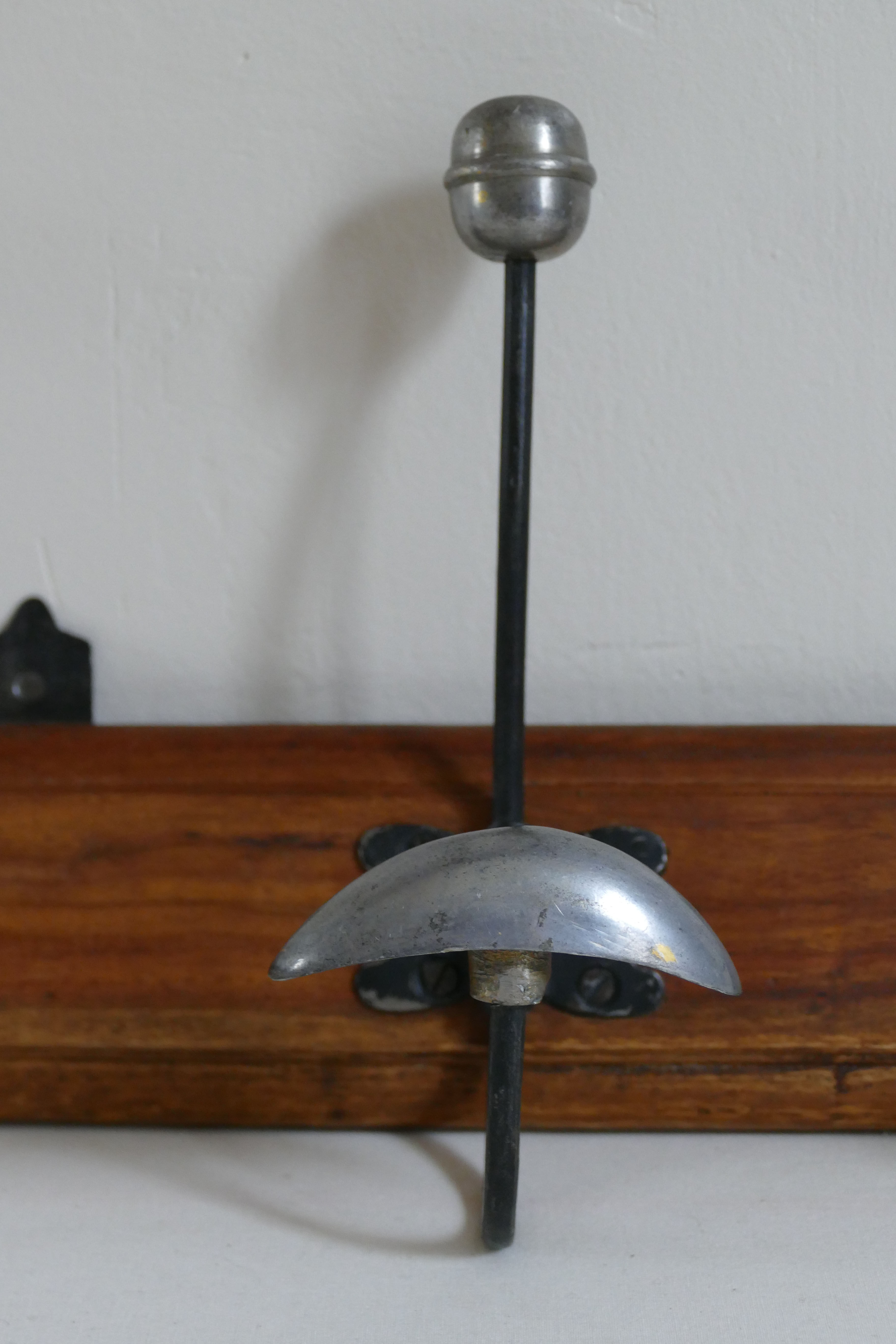Vintage wood and metal patère