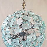 Sputnik chandelier cut glass 1960