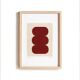 Collection de 4 peintures abstraites sur papier col.bordeaux signées Eawy