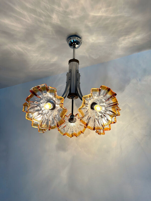 Lustre design italien Mazzega années 70