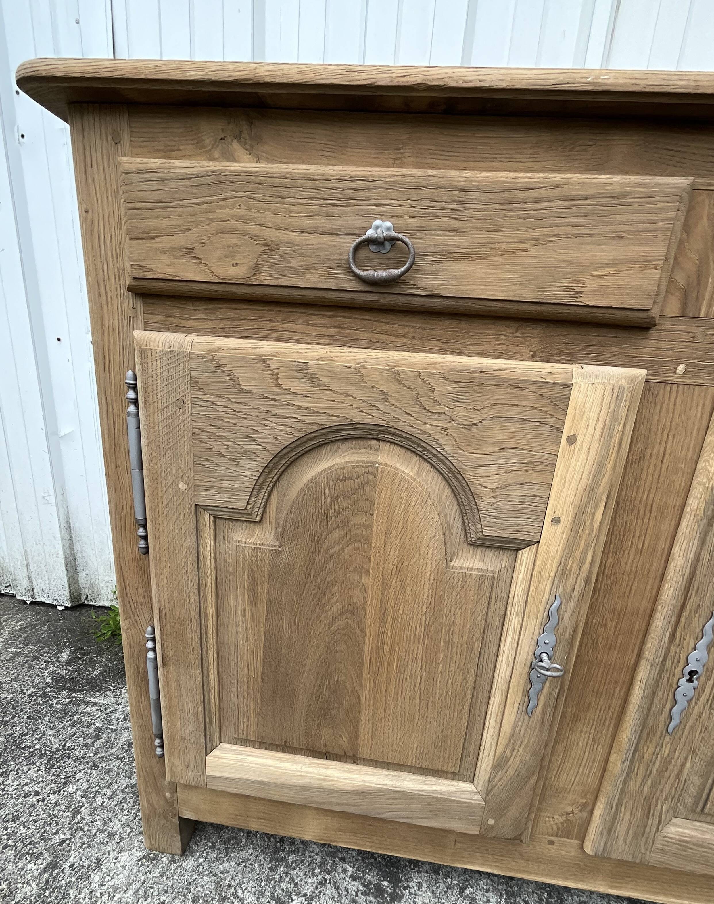 Solid Oak Sideboard Mid 20th Century