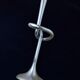 XL knotted candlestick in solid aluminium, Italy, 1980s