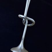 XL knotted candlestick in solid aluminium, Italy, 1980s