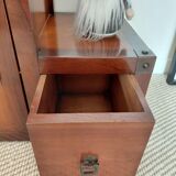 Small vintage Roche Bobois piece of furniture in Asian-style wood.