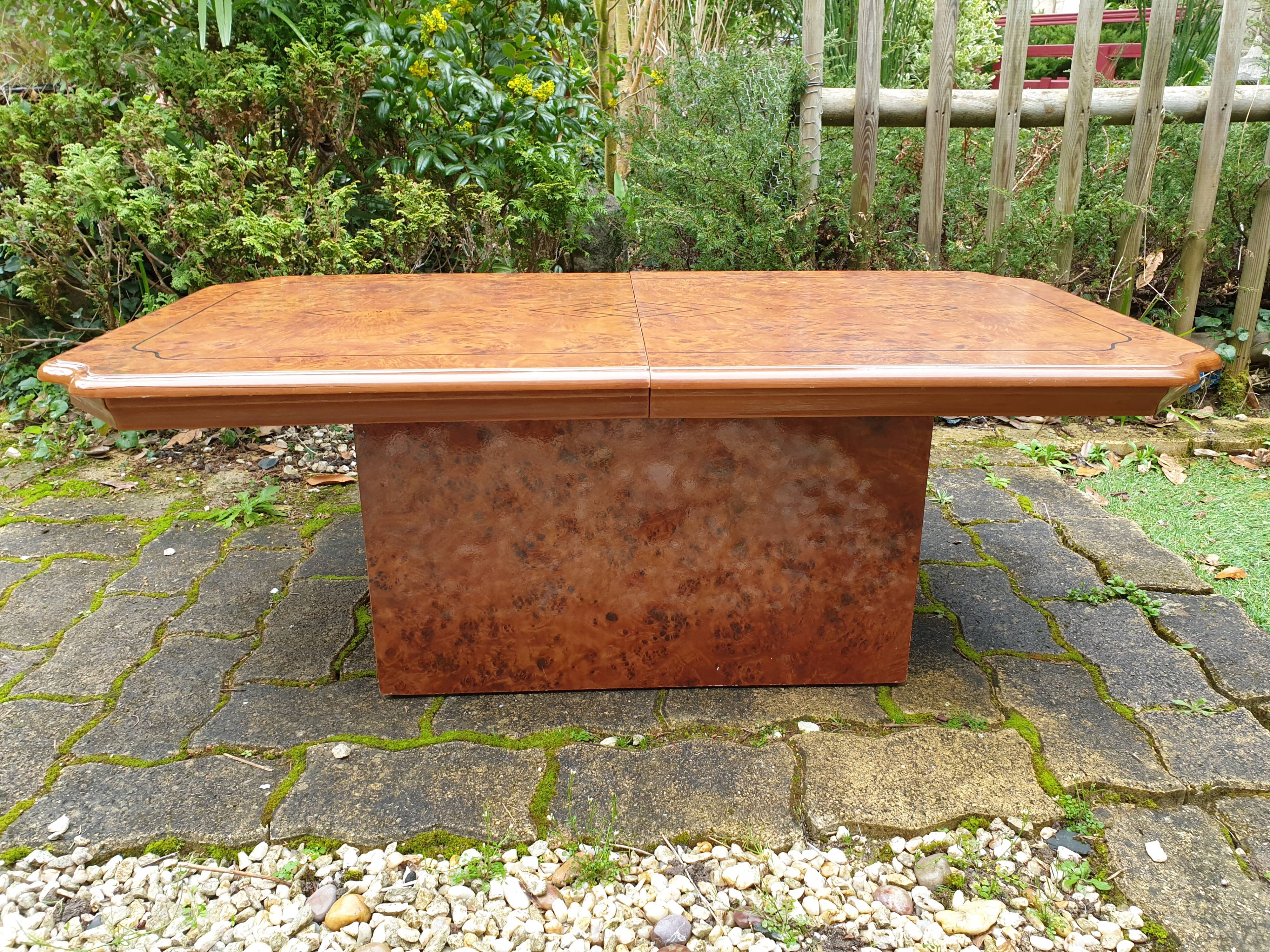 Elm burl cocktail coffee table