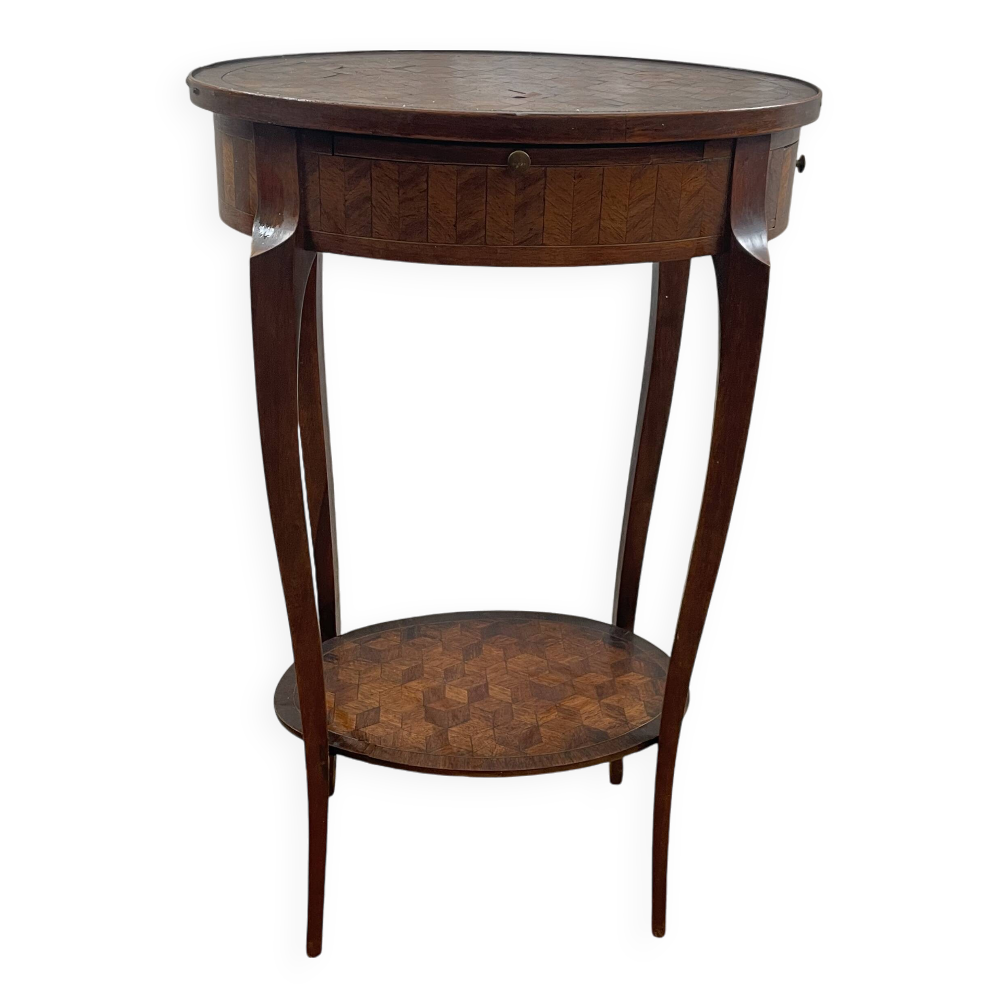 Louis XV style marquetry pedestal table-509012