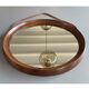 Round mirror of solid wengé wood, O.W. Hack Zwolle, Holland, 1960s